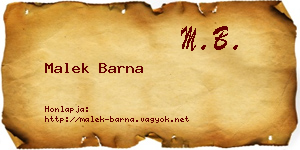 Malek Barna névjegykártya